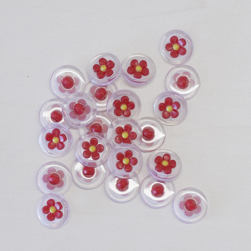 Flower Clear Buttons