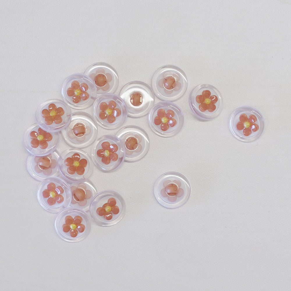 Flower Clear Buttons