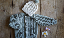 Load image into Gallery viewer, Addison Cardi and Beanie BC71 in 8 Ply