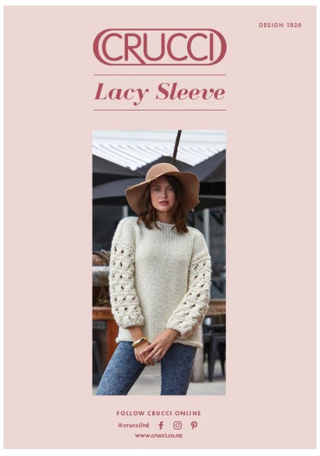 Crucci Knitting Pattern 1828 Lacy Sleeve Sweater