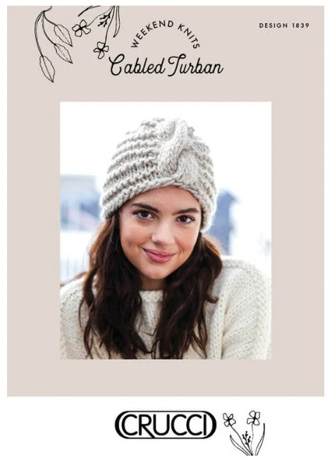 Crucci Knitting Pattern 1839 Cabled Turban