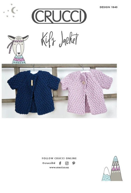Crucci Knitting Pattern 1840 Kids Jacket