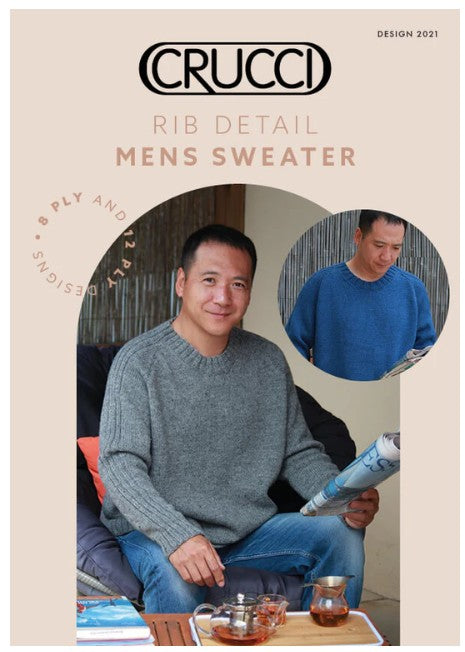 Crucci Knitting Pattern 2021 Rib Detail Mens Sweater