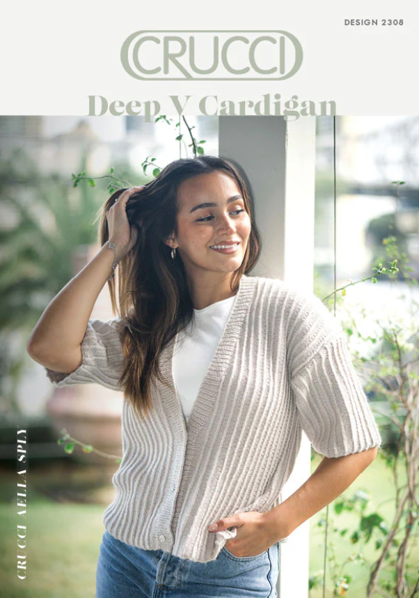 Crucci Pattern 2308 3/4 Sleeve Cardigan in 8 ply