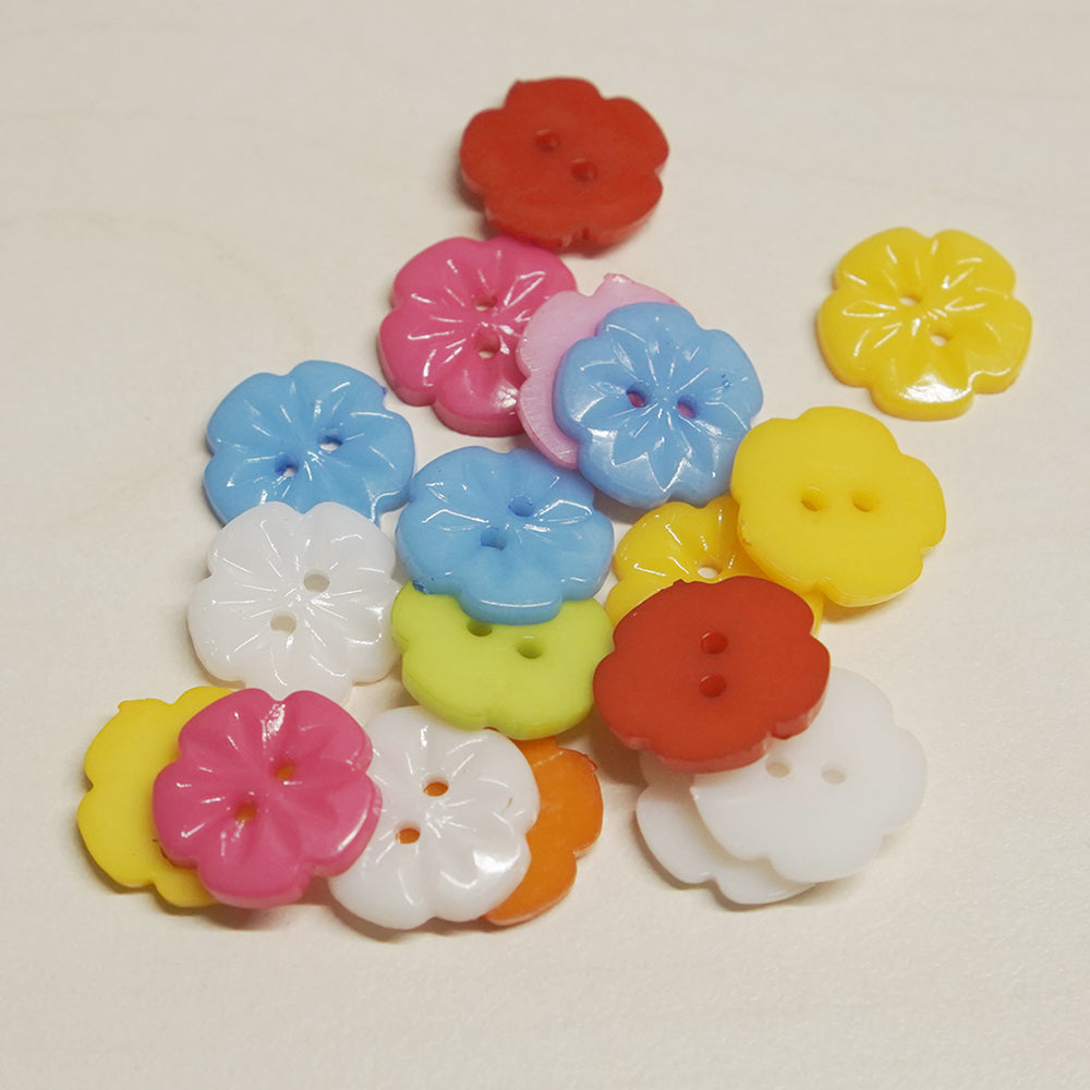 Buttons flower assorted colours style 3