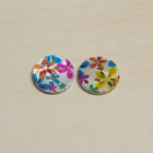 Freshwater Shell Buttons printed Flower