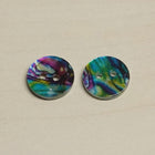 Freshwater Shell Buttons printed Blue