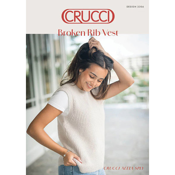Crucci Pattern 2306 Broken Rib Vest in 8 Ply