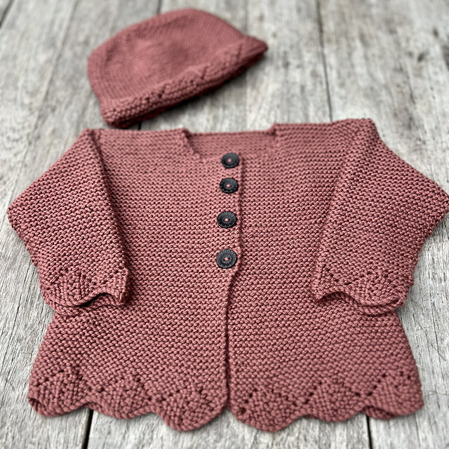 Bobbie Cardigan & Hat 8ply