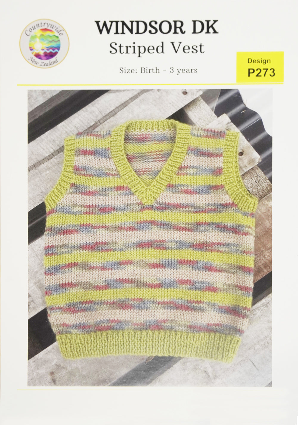 Striped Vest | Design P273 in 8 Ply