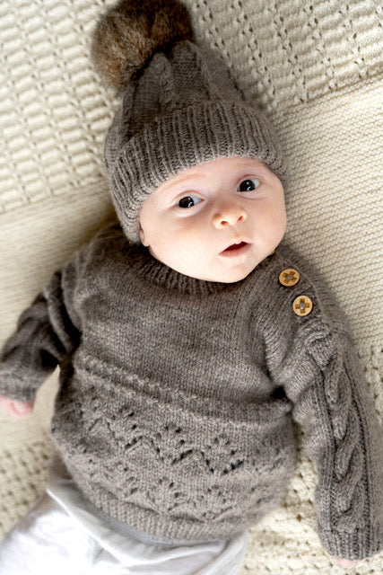 Lottie Sweater and Hat BC123 in 8 Ply