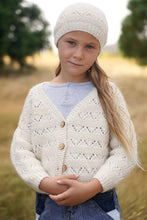 Load image into Gallery viewer, Kelsey Cardi and Hat LF45 in 8 Ply
