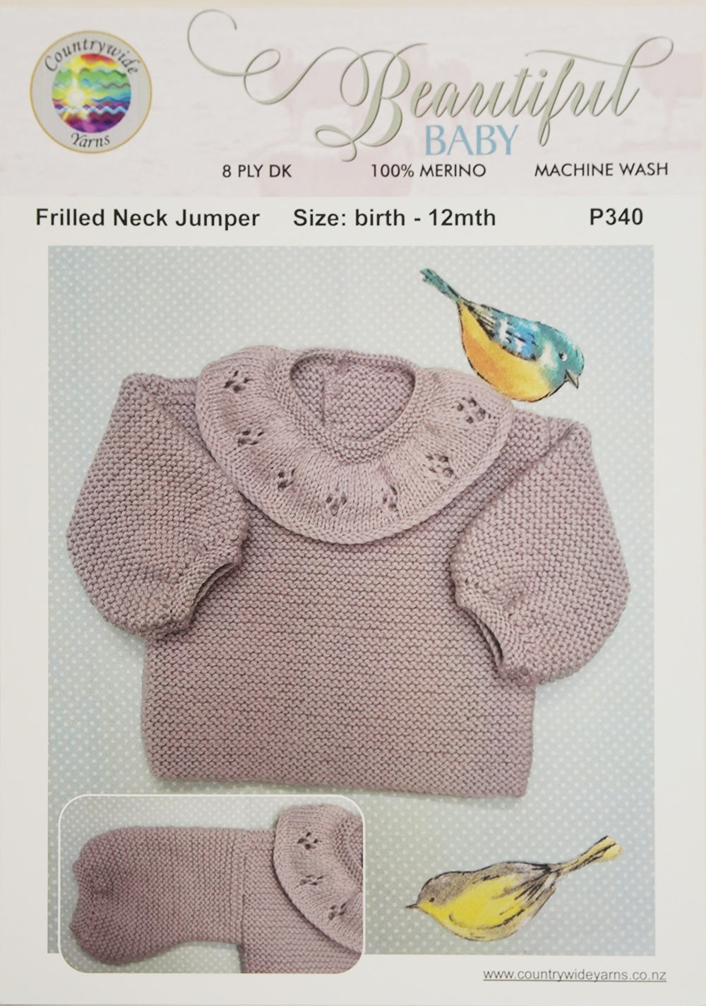Frilled Neck Jumper | Design P340 in 8 Ply