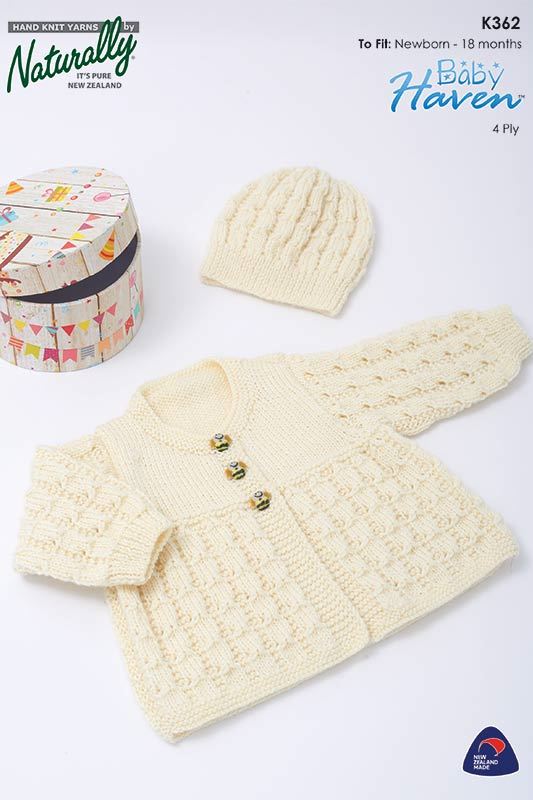 Naturally K362 Jacket and Hat in 4 Ply