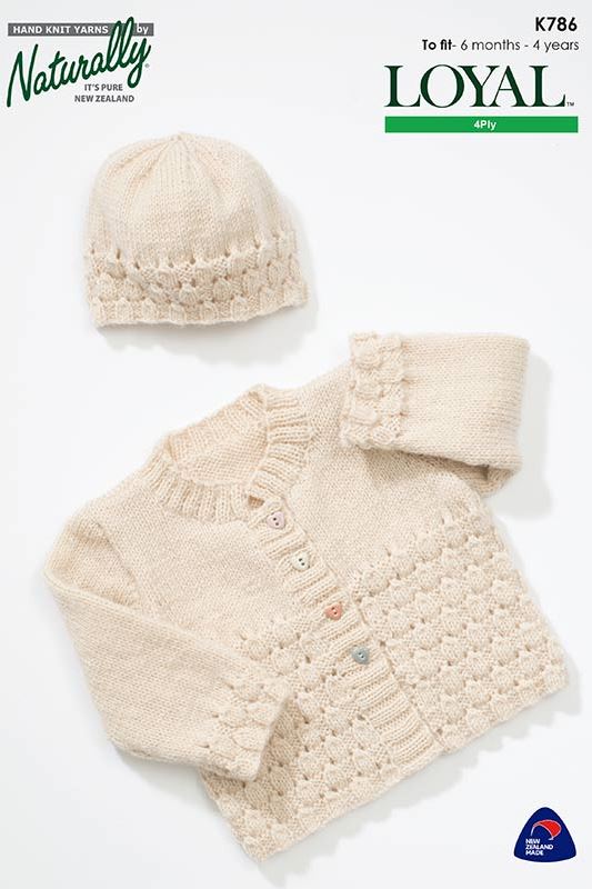 Naturally K786 Jacket and Hat in 4 Ply