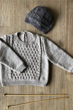 Load image into Gallery viewer, Everleigh Sweater and Hat BC100 in 4 Ply
