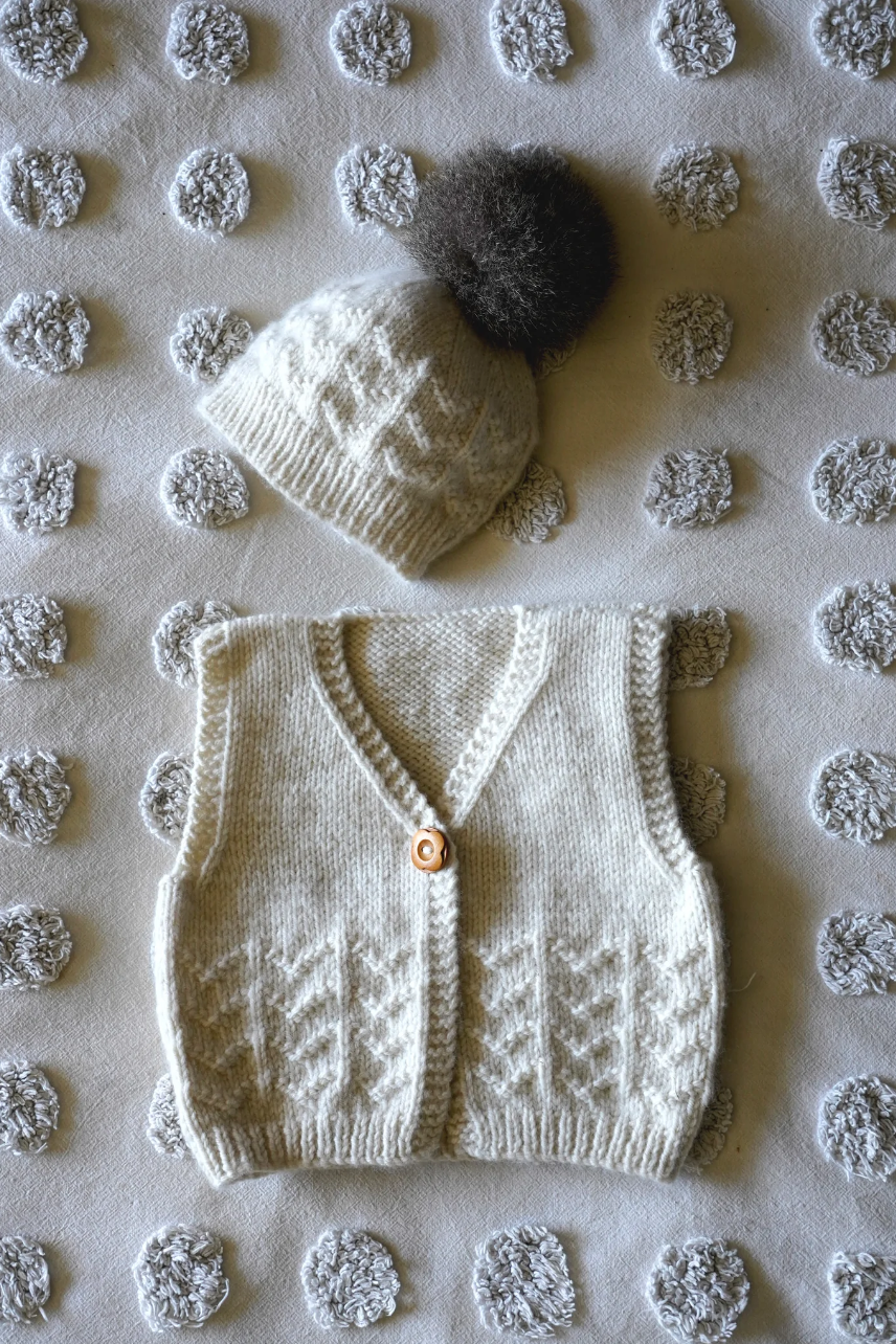 Piper Vest and Hat BC107 in 8 Ply
