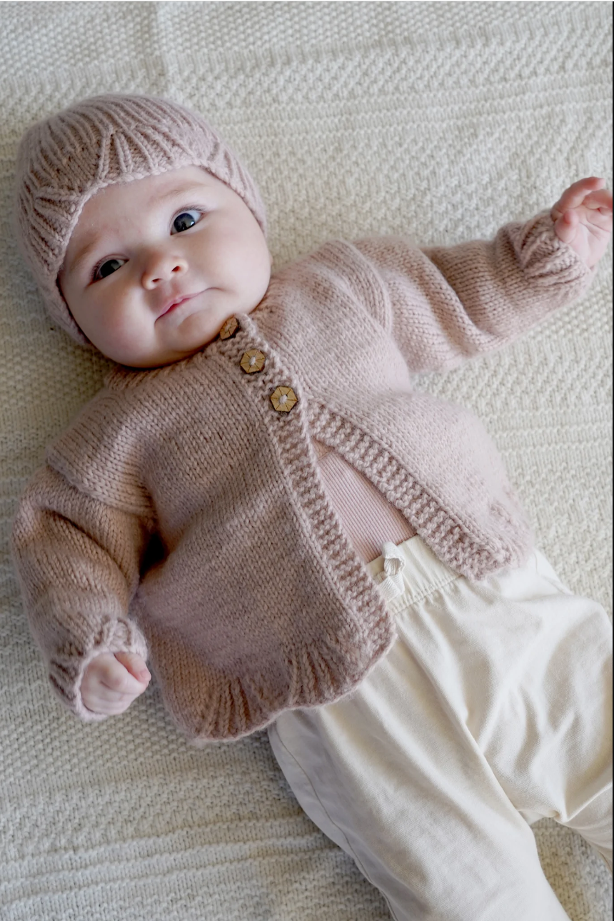 Poppy Cardi and Hat BC111 in 8 Ply