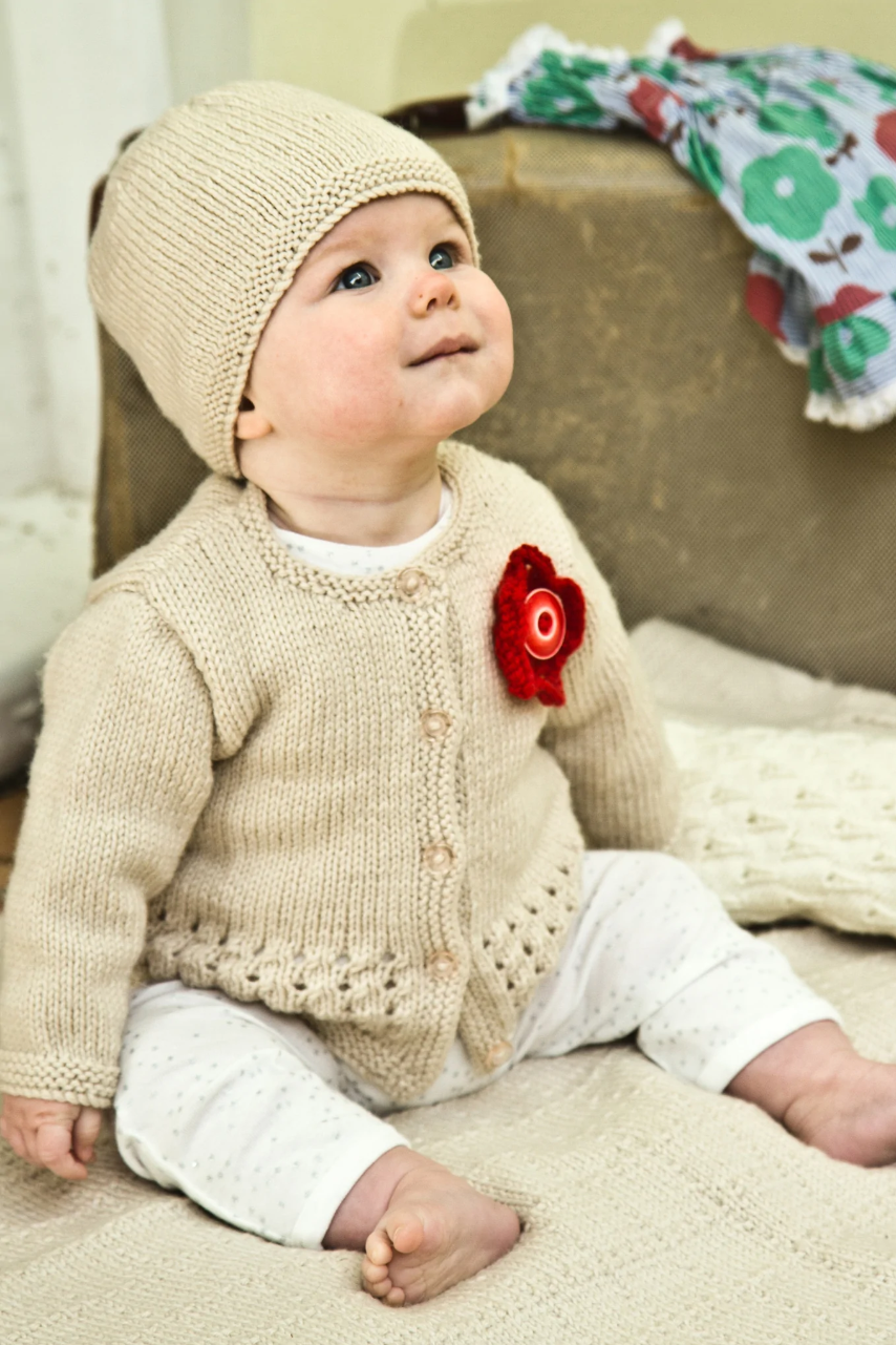Indiana Cardi and Hat BC40 in 8 Ply