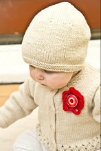 Load image into Gallery viewer, Indiana Cardi and Hat BC40 in 8 Ply

