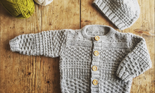 Load image into Gallery viewer, Austin Cardi &amp; Beanie BC64 in 8 Ply
