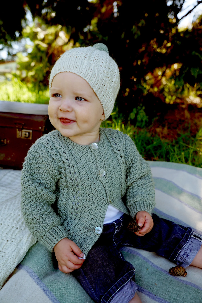Addison Cardi and Beanie BC71 in 8 Ply