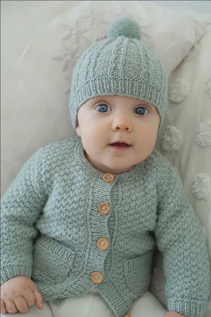 Taylor Cardi and Hat BC87 in 4 Ply